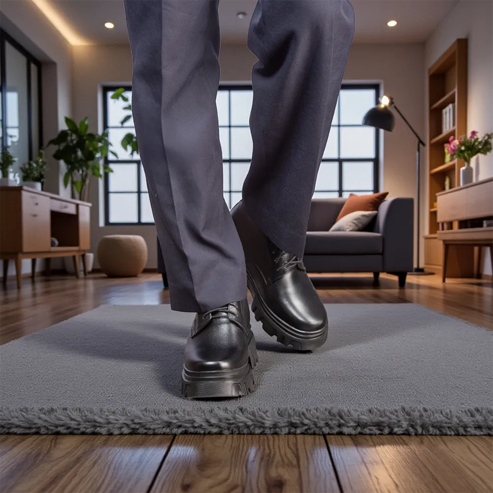 GIÀY TĂNG CHIỀU CAO NAM  SIÊU NHẸ T112 ĐEN CAO 13CM