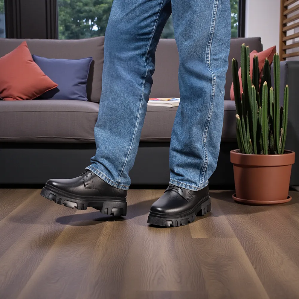 GIÀY CAO NAM  SIÊU NHẸ T112 ĐEN CAO 9CM