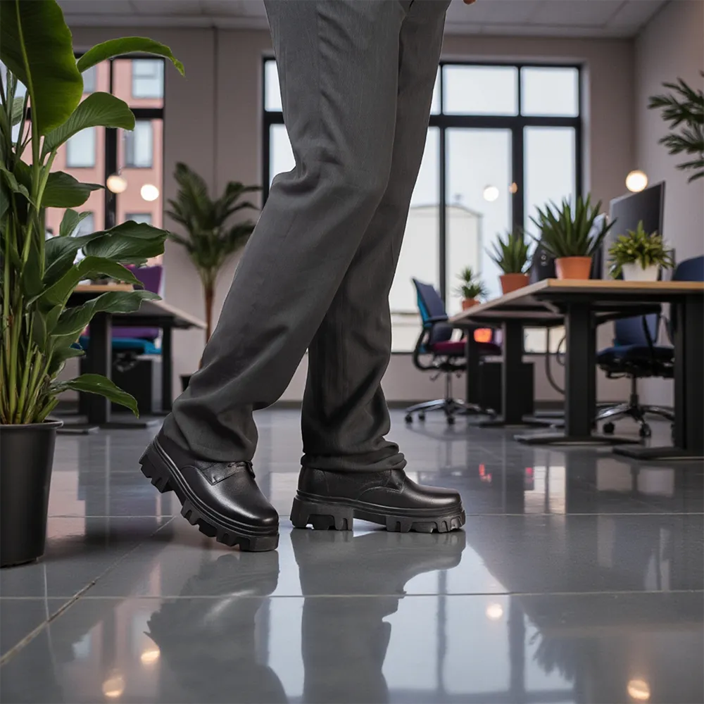 GIÀY CAO NAM  SIÊU NHẸ T112 ĐEN CAO 9CM