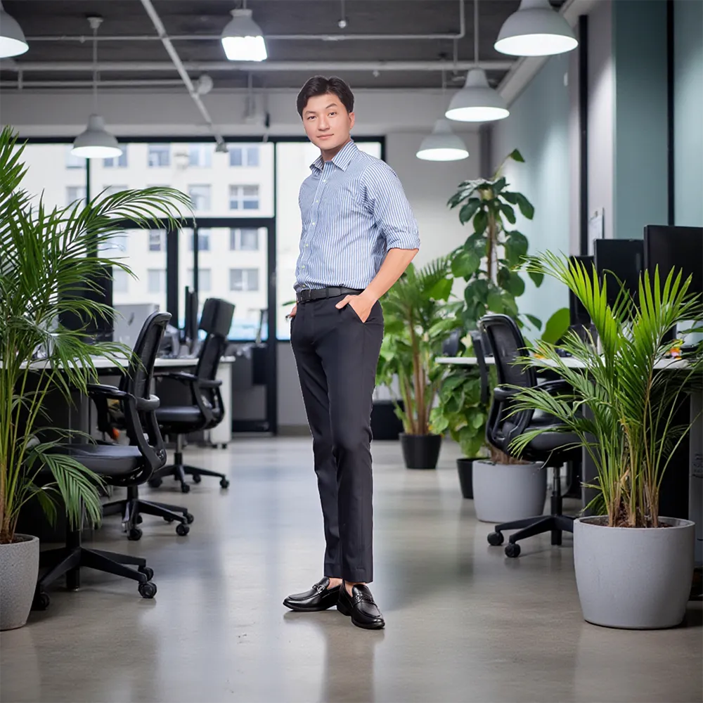 GIÀY CAO NAM T402 ĐEN CAO 6.5CM