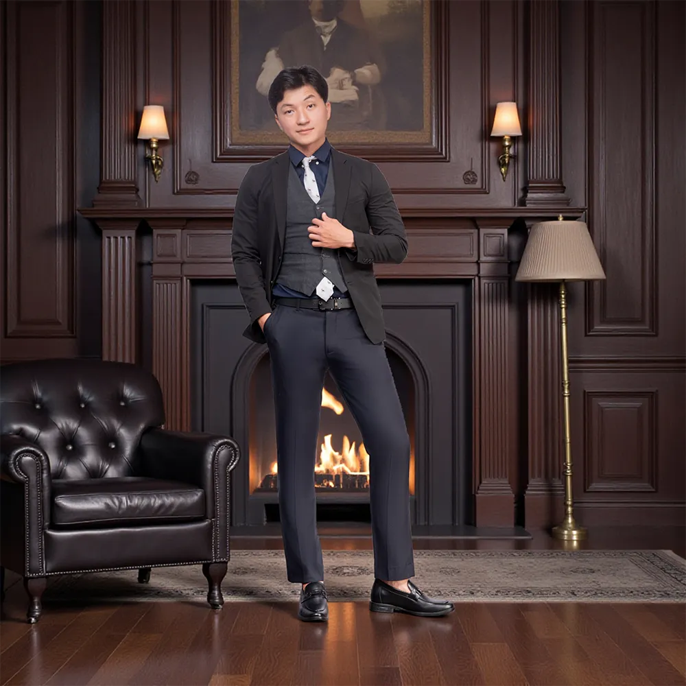 GIÀY CAO NAM T402 ĐEN CAO 6.5CM