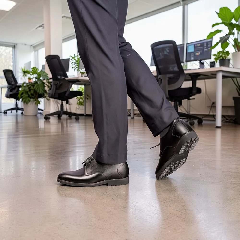 GIÀY ĐỘN NAM S1088 ĐEN 7.5CM - NHẸ NHƯ DÉP