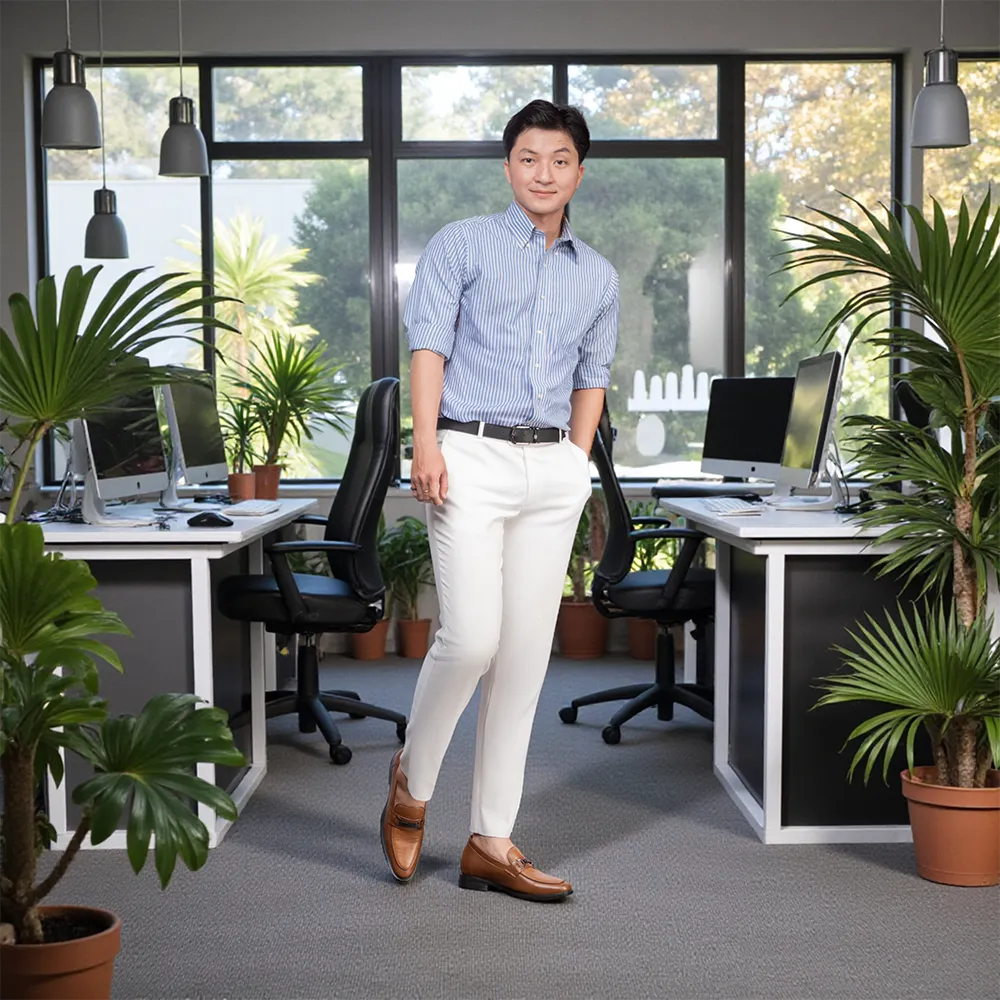 GIÀY CAO NAM T402 NÂU BÒ CAO 6.5CM