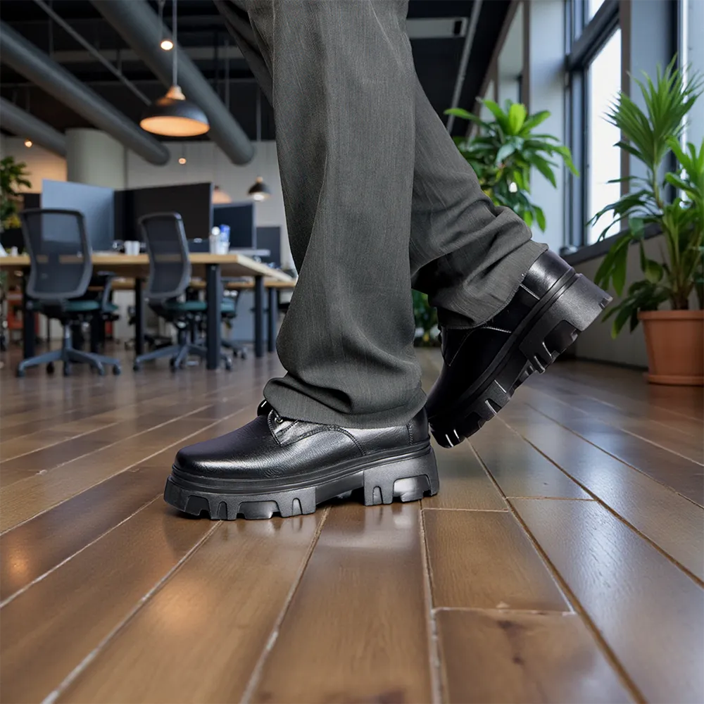 GIÀY CAO NAM  SIÊU NHẸ T167 ĐEN SỌC CAO 9CM