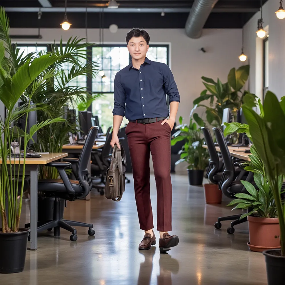 GIÀY CAO NAM T402 NÂU TỐI CAO 6.5CM