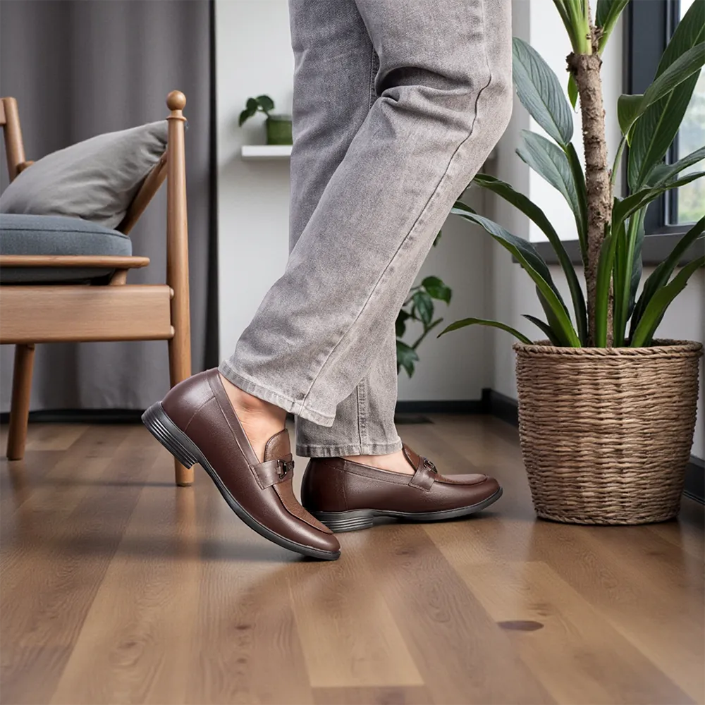 GIÀY CAO NAM T402 NÂU TỐI CAO 6.5CM