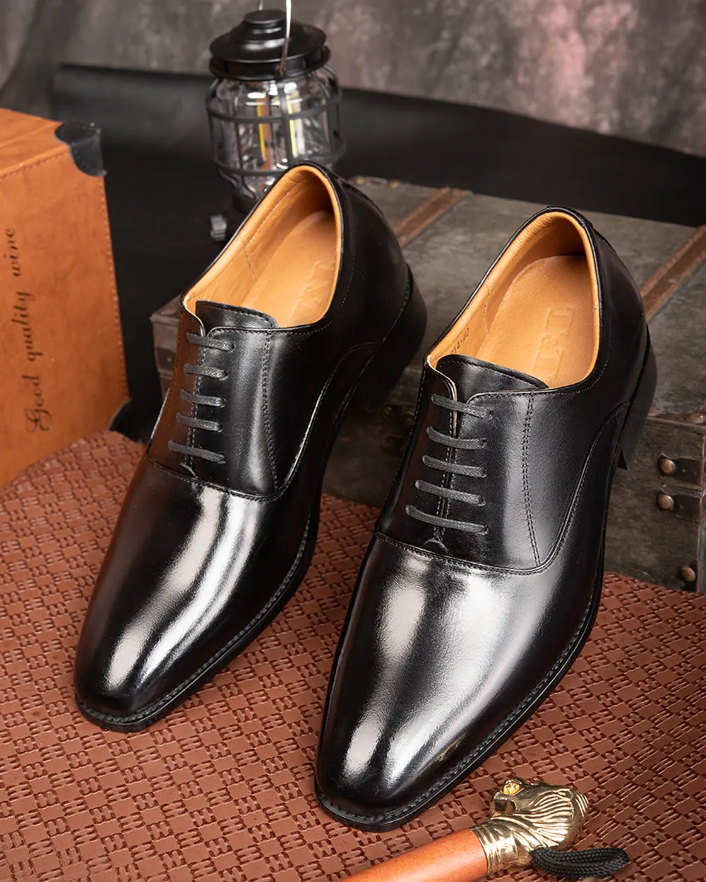 GIÀY CAO NAM A214 ĐEN 6CM