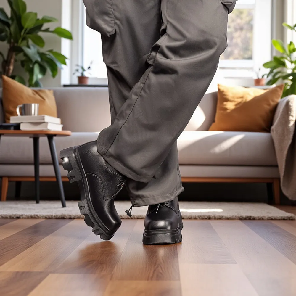 GIÀY TĂNG CHIỀU CAO NAM  SIÊU NHẸ T168 ĐEN CAO 11CM