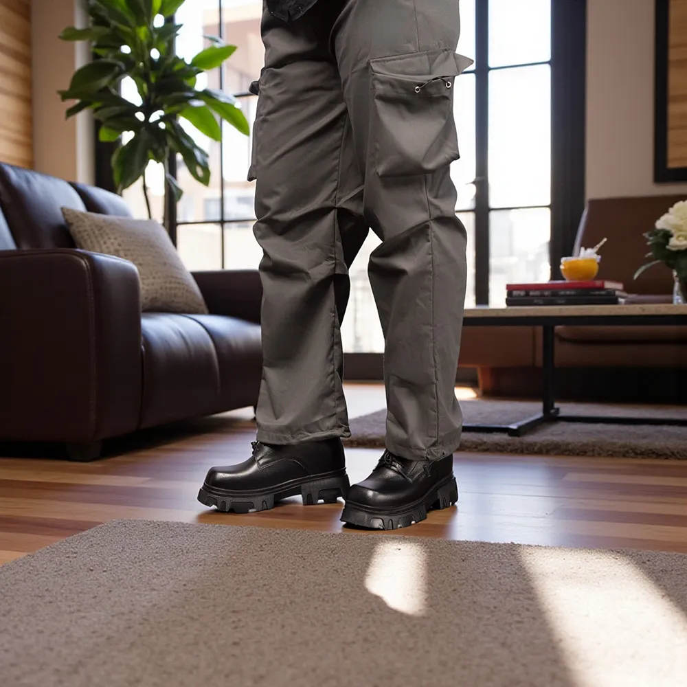 GIÀY ĐẾ CAO NAM  SIÊU NHẸ T168 ĐEN CAO 13CM