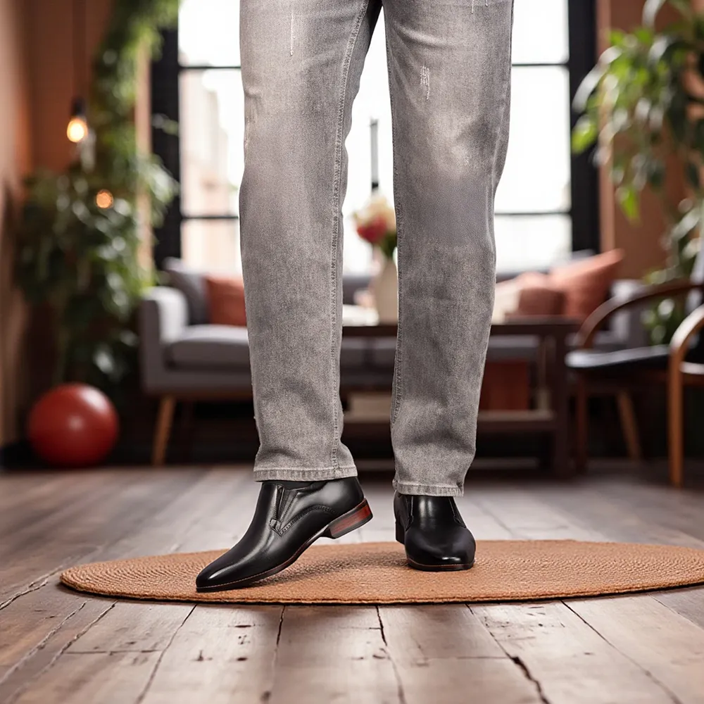 GIÀY TĂNG CHIỀU CAO NAM A215 ĐEN 6CM