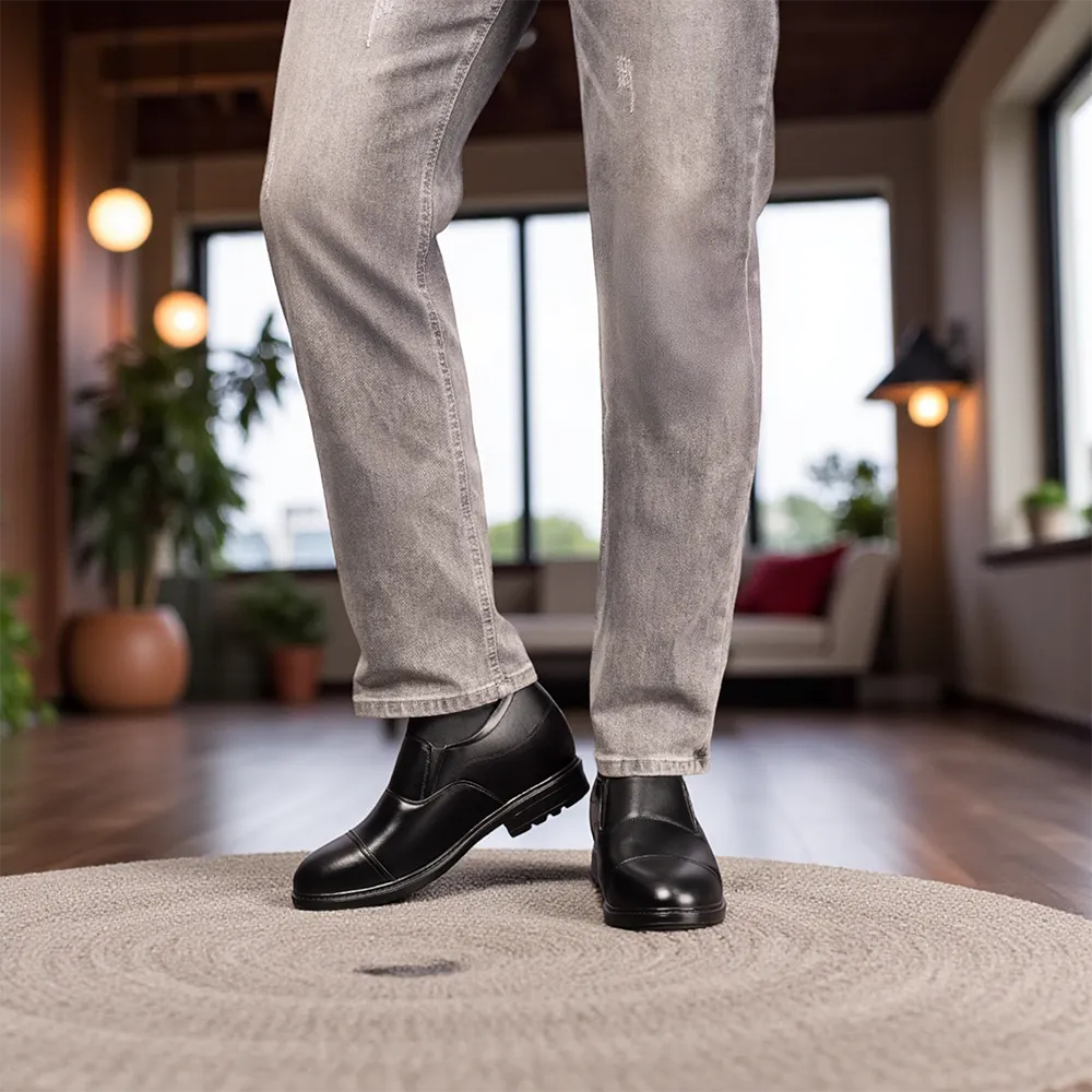 GIÀY ĐỘN NAM CAO 8CM SIÊU ÊM- CHỐNG DỐC T76 ĐEN