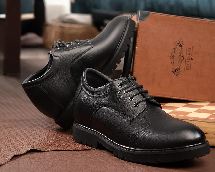 GIÀY CAO NAM T178 ĐEN SẦN CAO 9CM