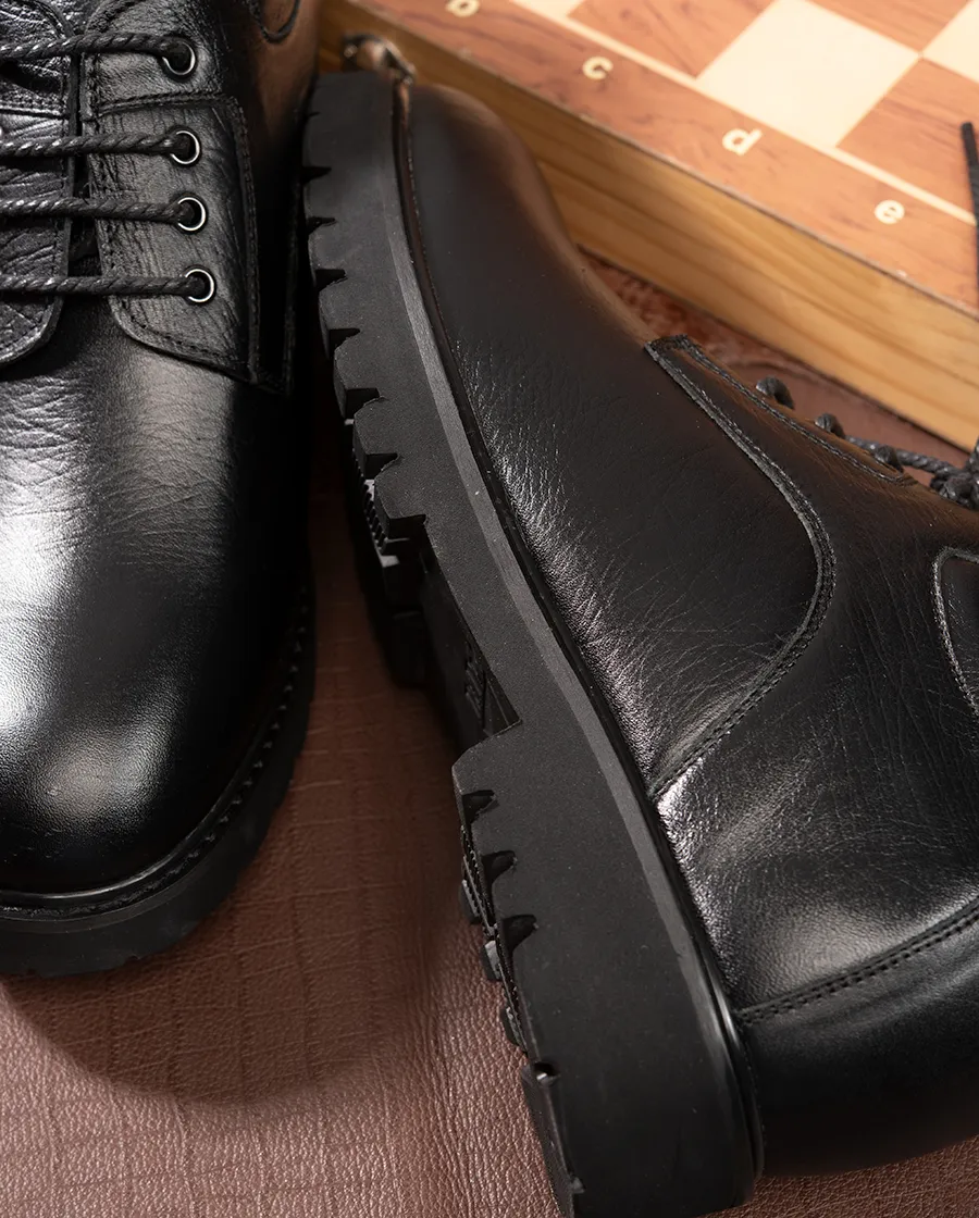 GIÀY CAO NAM T178 ĐEN SẦN CAO 9CM
