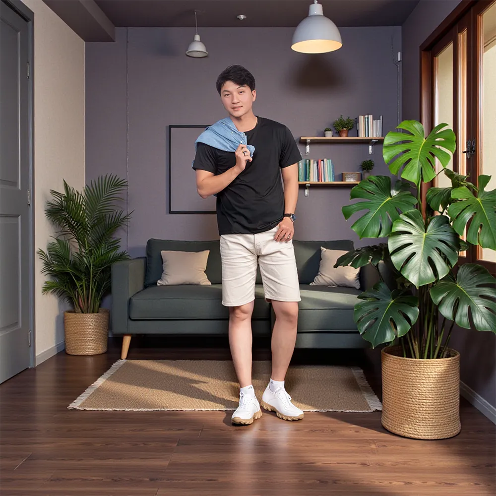 GIÀY CAO NAM T150 TRẮNG CAO 8CM