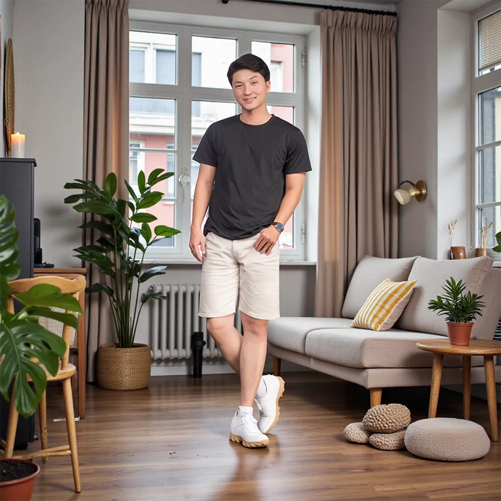 GIÀY CAO NAM T150 TRẮNG CAO 10CM