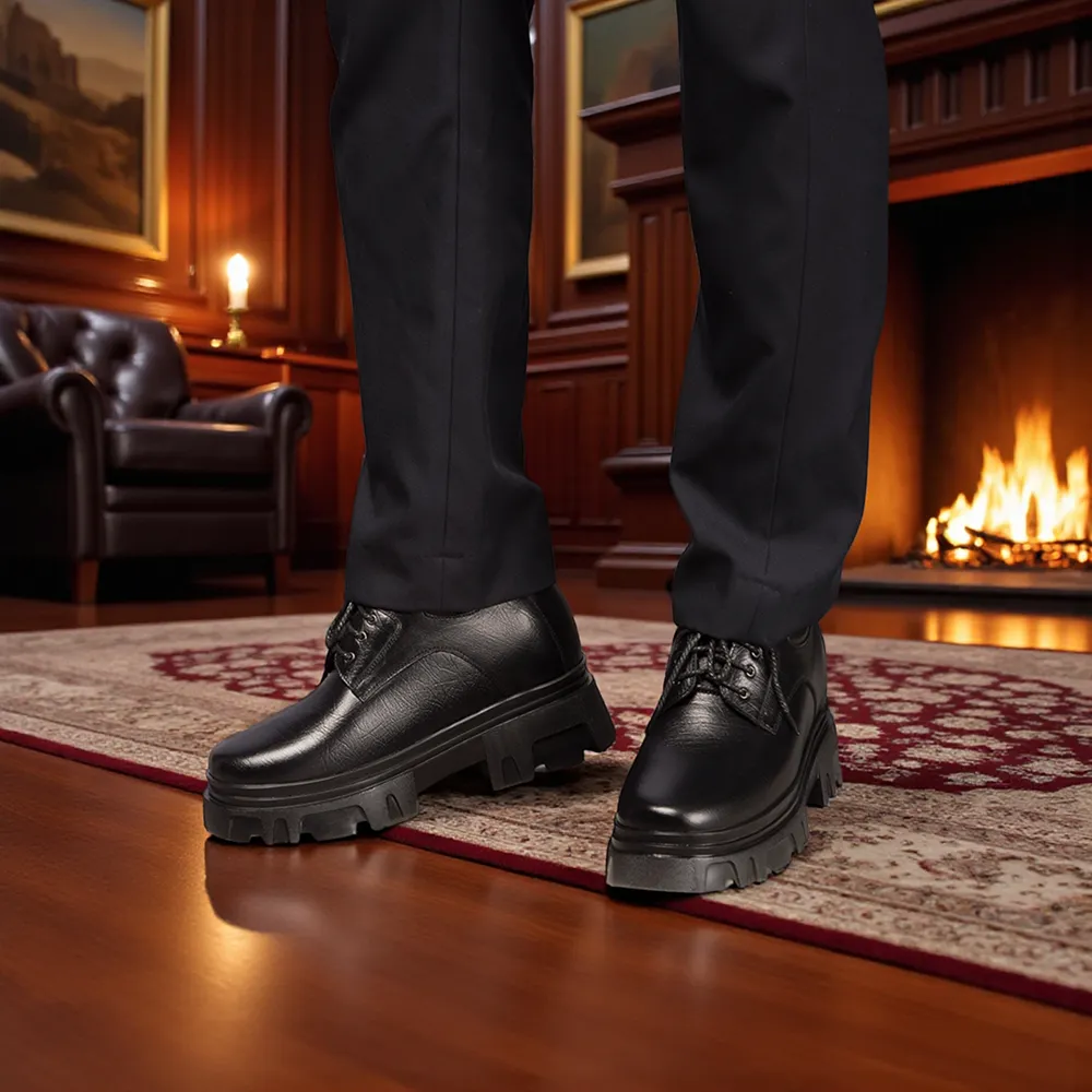 GIÀY TĂNG CHIỀU CAO NAM  SIÊU NHẸ T167 ĐEN SỌC CAO 13CM