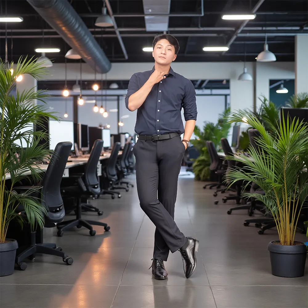 GIÀY CAO NAM T451 ĐEN CAO 6.5CM