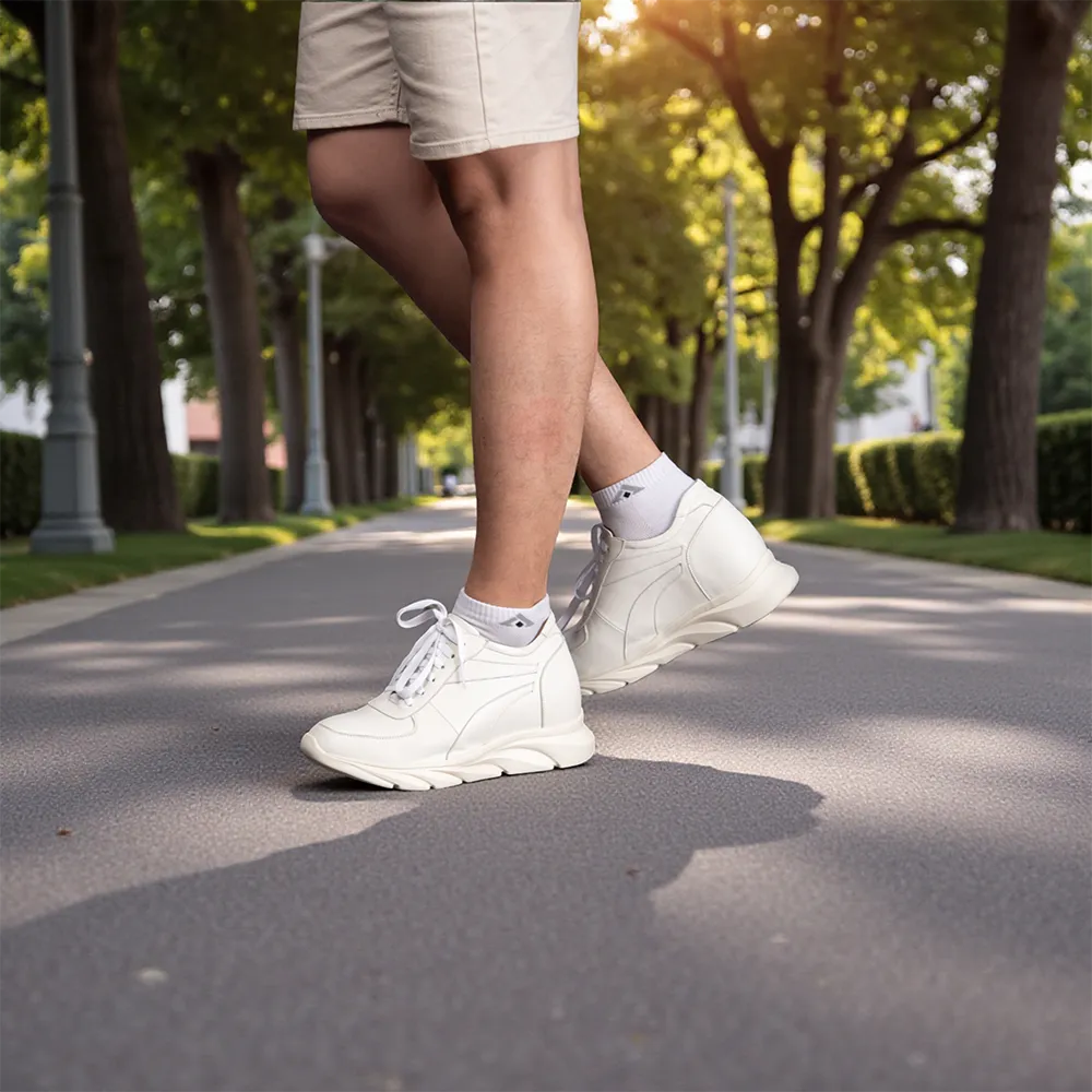 GIÀY CAO NAM SIÊU NHẸ T228 TRẮNG CAO 10CM