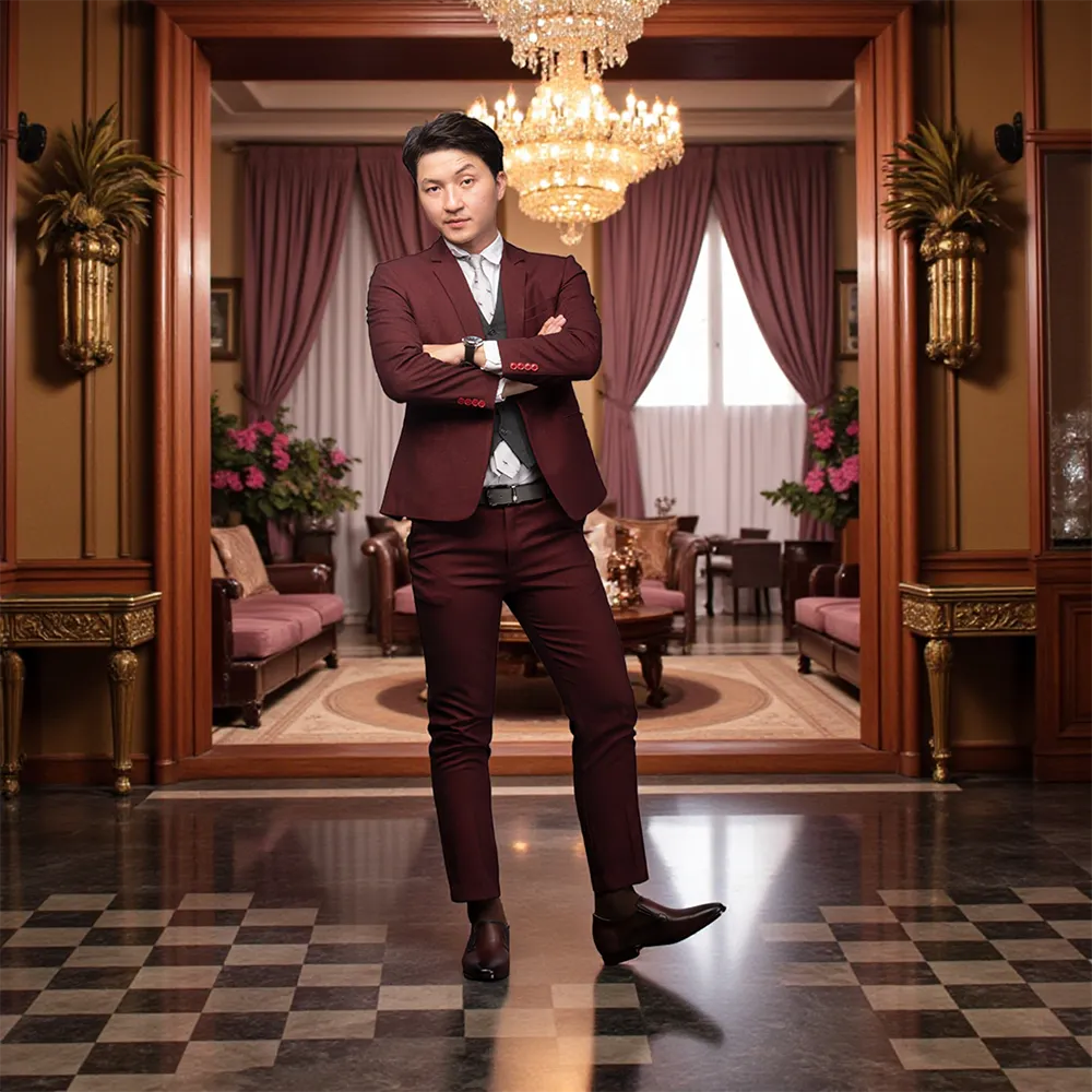 GIÀY TĂNG CHIỀU CAO NAM A215 ĐỎ ĐÔ 6CM