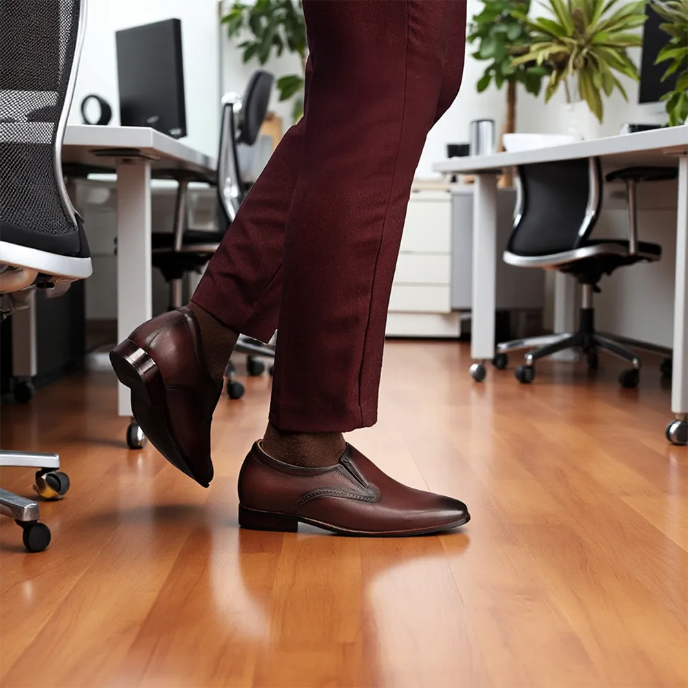 GIÀY TĂNG CHIỀU CAO NAM A215 ĐỎ ĐÔ 6CM