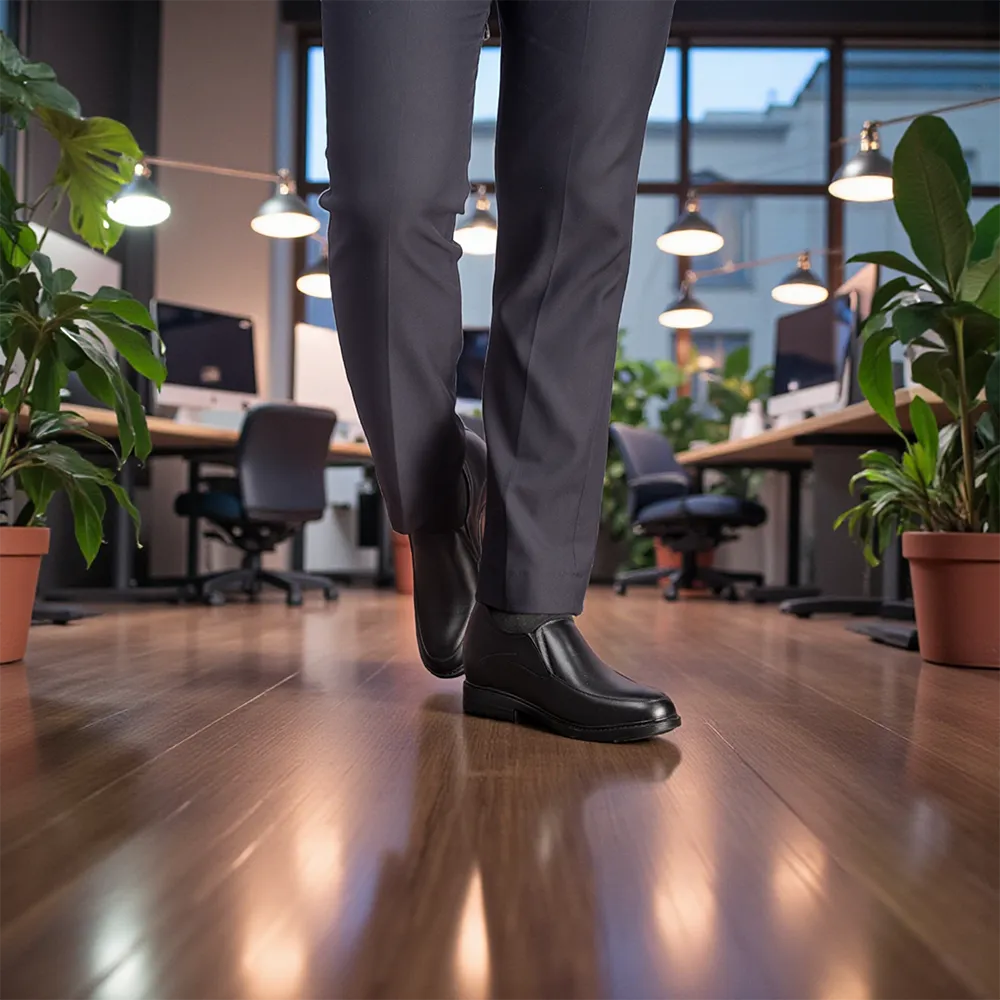 GIÀY ĐỘN NAM CAO 8CM SIÊU ÊM- CHỐNG DỐC T89 ĐEN