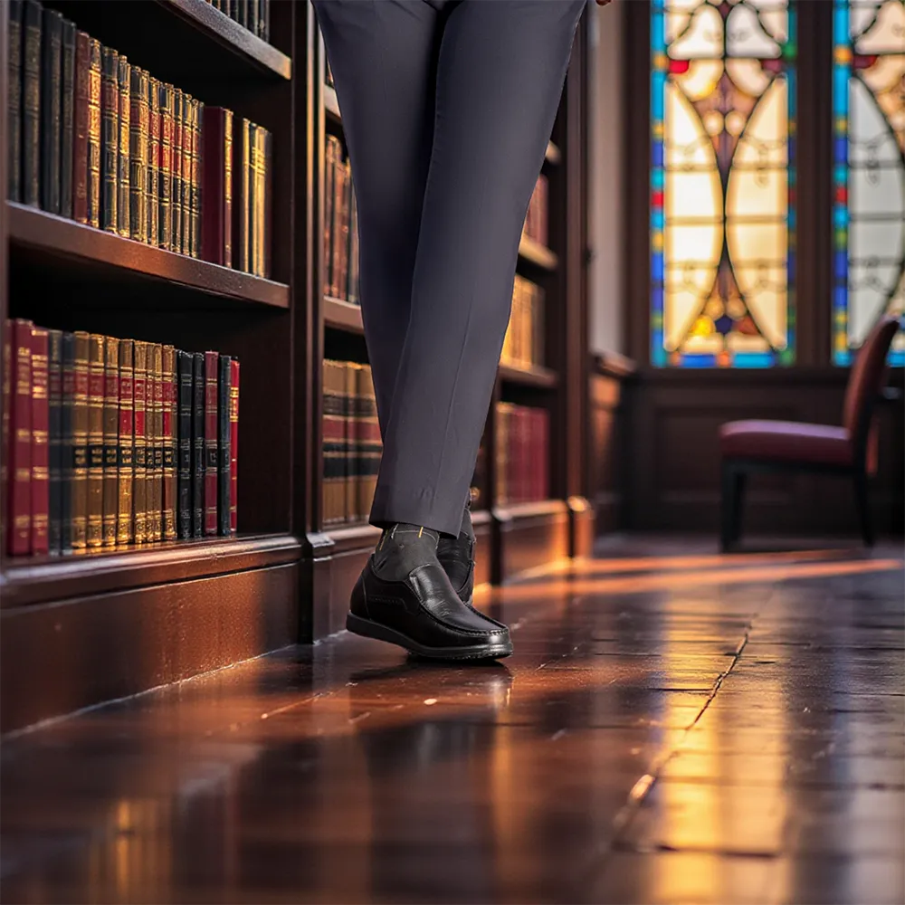 GIÀY TĂNG CHIỀU CAO NAM T163 ĐEN SẦN CAO 5CM