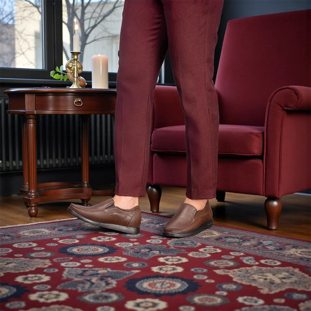 GIÀY TĂNG CHIỀU CAO NAM T163 NÂU TỐI SỌC CAO 5CM