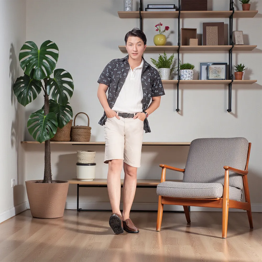 GIÀY TĂNG CHIỀU CAO NAM T163 NÂU TỐI SỌC CAO 5CM