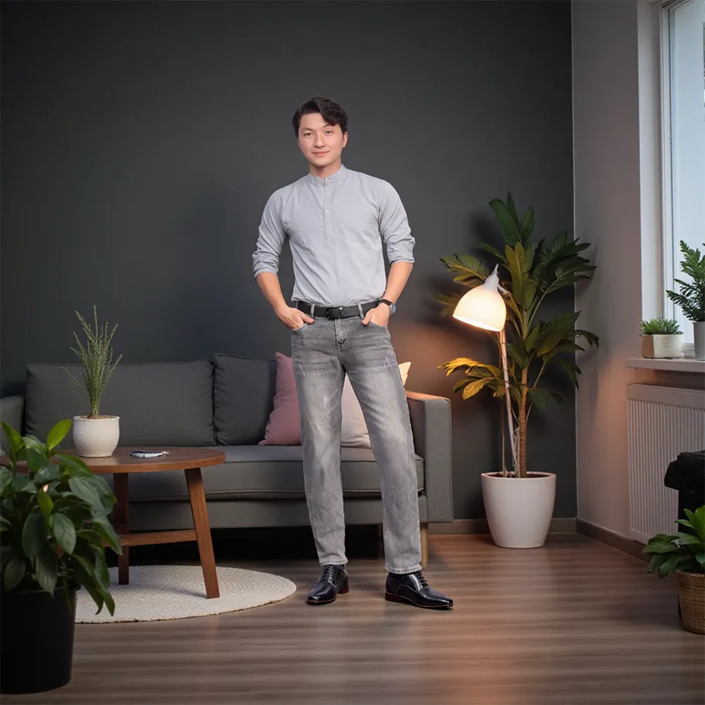 GIÀY CAO NAM A214 ĐEN 6CM