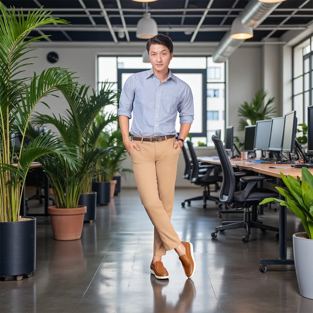 GIÀY TĂNG CHIỀU CAO NAM T163 NÂU BÒ SỌC CAO 5CM