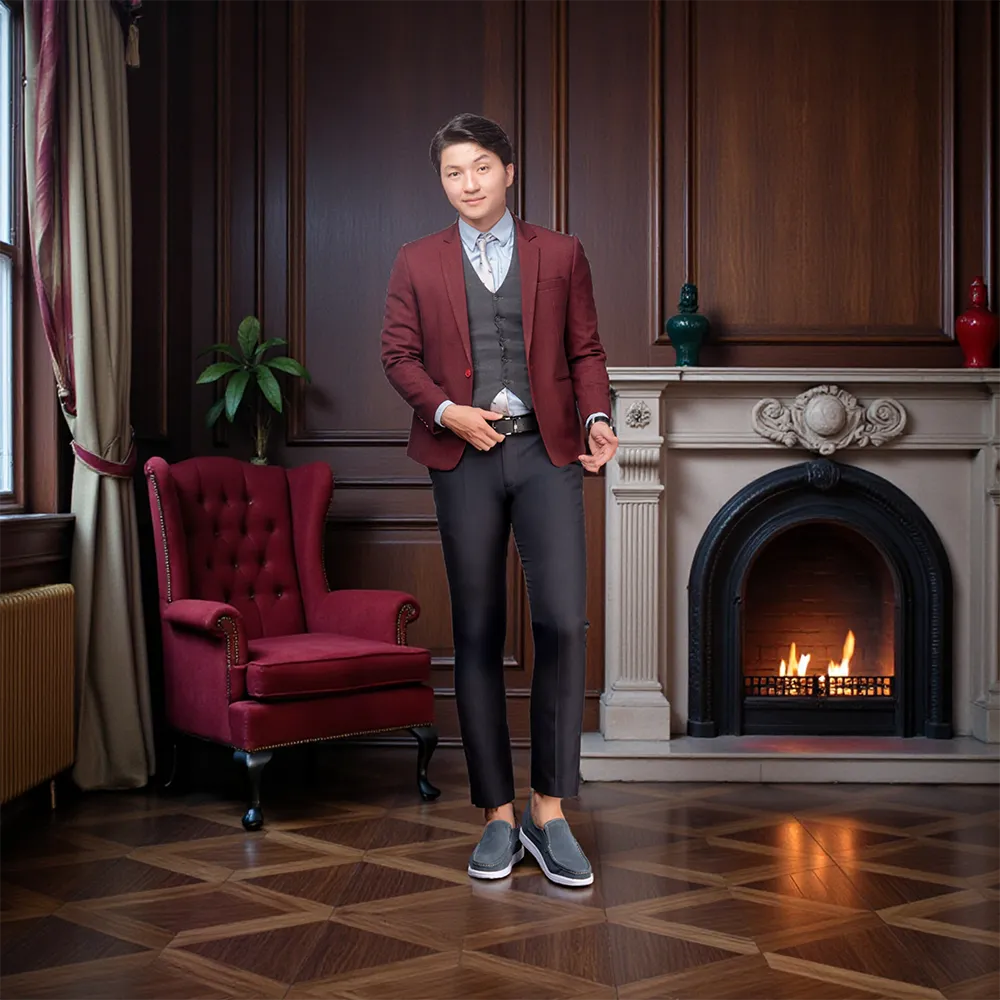 GIÀY ĐỘN NAM T163 XANH CAO 5CM