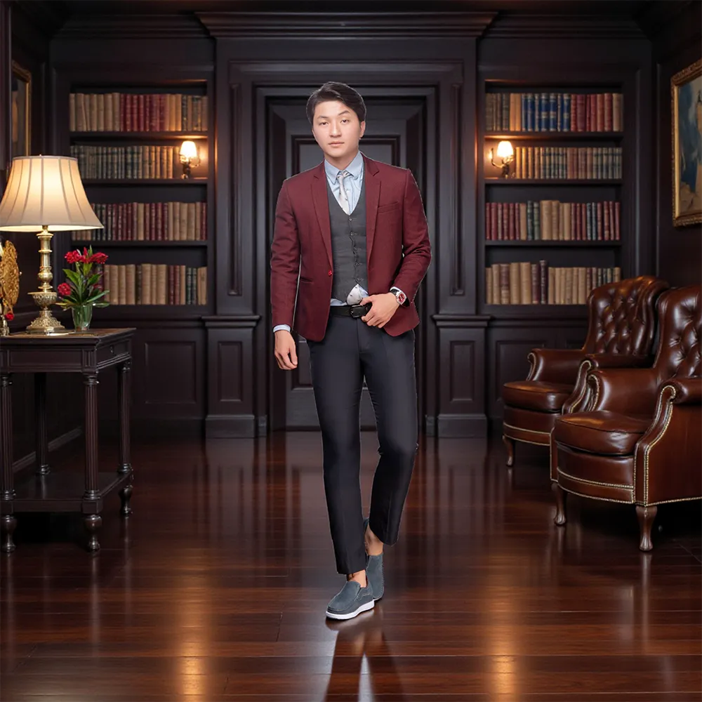 GIÀY ĐỘN NAM T163 XANH CAO 5CM