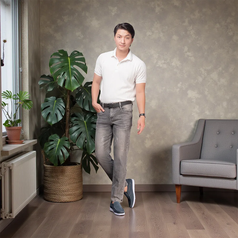 GIÀY ĐỘN NAM T163 XANH CAO 5CM