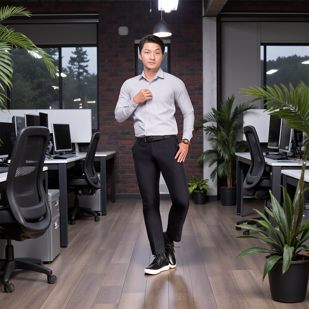 GIÀY ĐẾ CAO NAM T144 ĐEN CAO 6CM