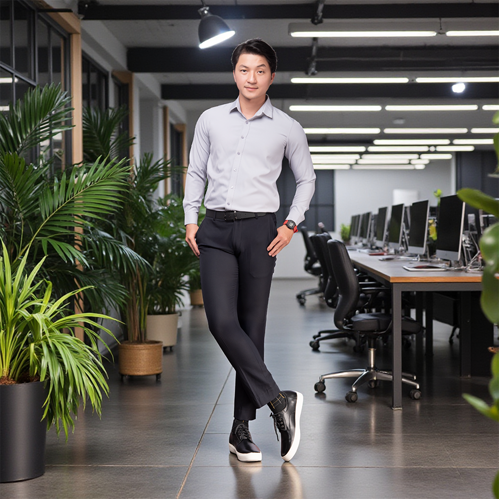GIÀY ĐẾ CAO NAM T144 ĐEN CAO 6CM