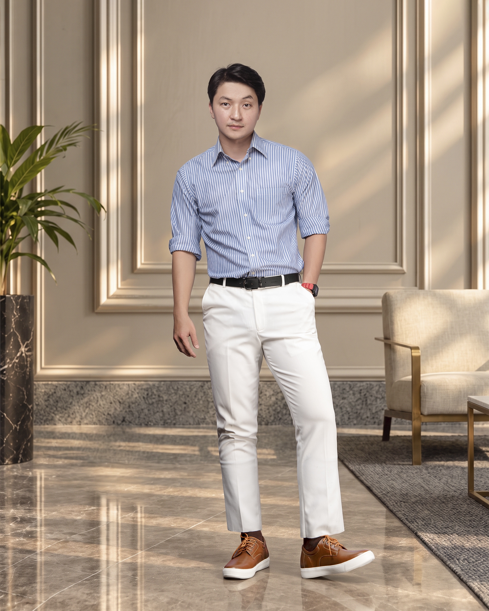 GIÀY CAO NAM T144 NÂU BÒ CAO 6CM