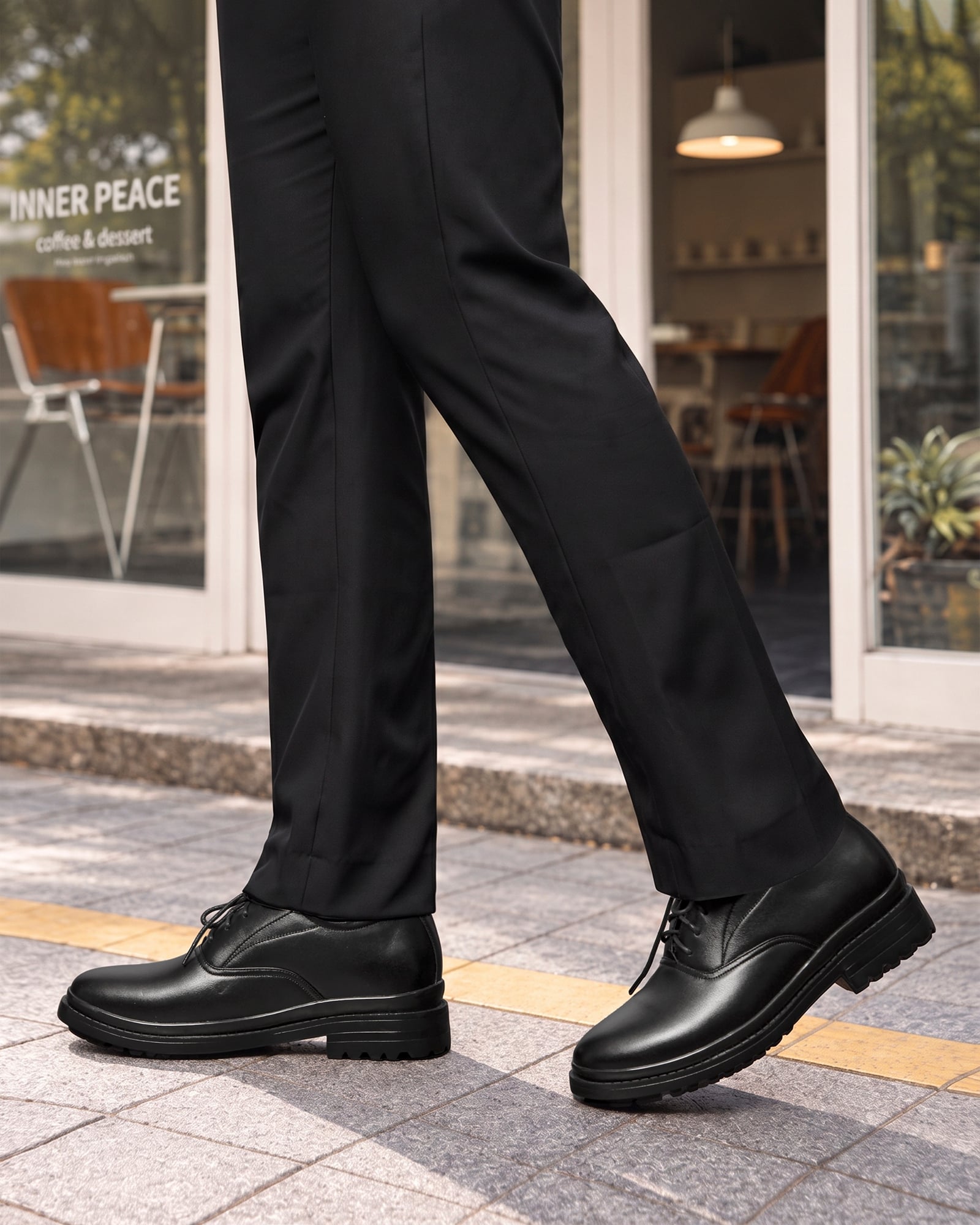 GIÀY CAO NAM SIÊU NHẸ T141 ĐEN CAO 7CM