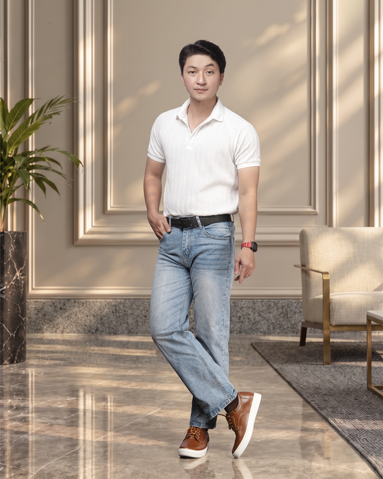GIÀY CAO NAM T144 NÂU BÒ CAO 6CM