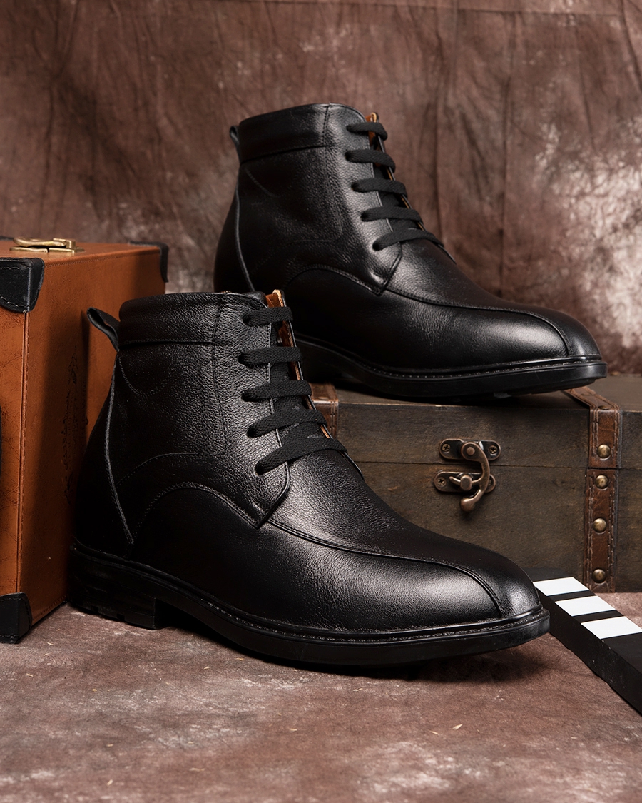 GIÀY DON NAM CAO 8CM SIÊU ÊM- CHỐNG DỐC T107 ĐEN