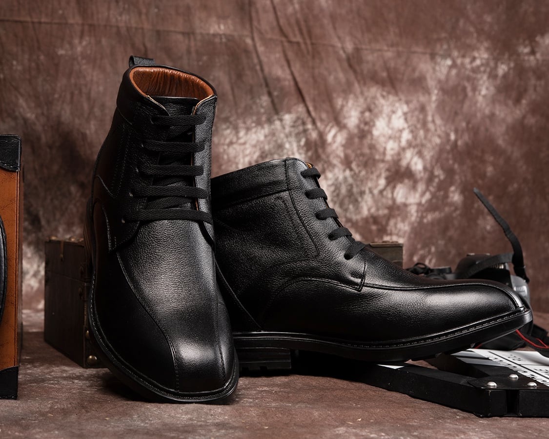 GIÀY DON NAM CAO 8CM SIÊU ÊM- CHỐNG DỐC T107 ĐEN