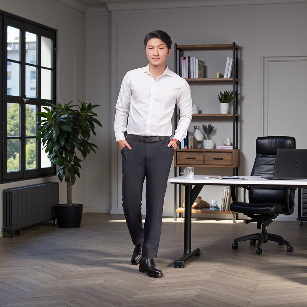 GIÀY ĐẾ CAO NAM  SIÊU NHẸ T143 ĐEN CAO 9CM