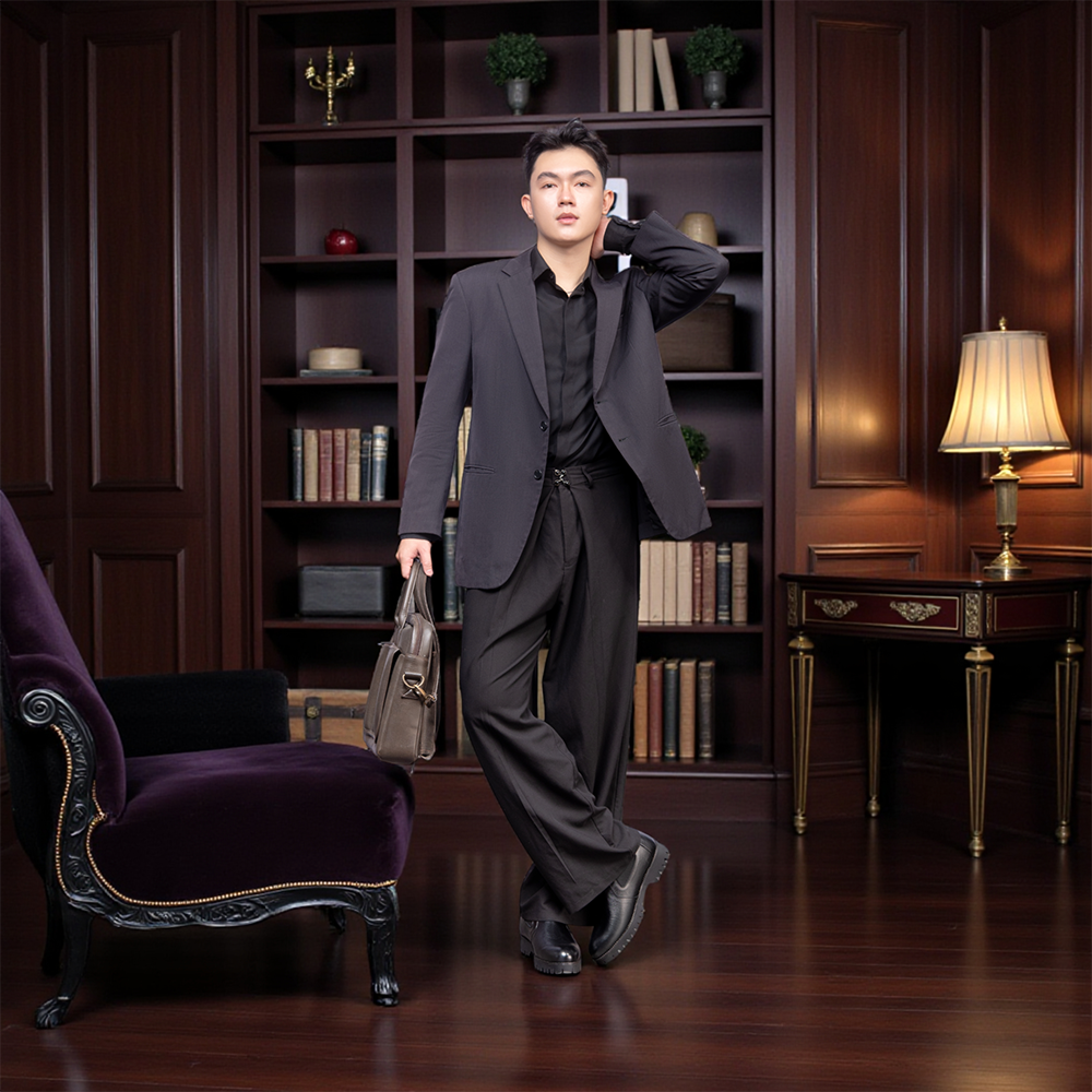 GIÀY CAO CỔ NAM SIÊU NHẸ S2077 ĐEN CAO 9CM