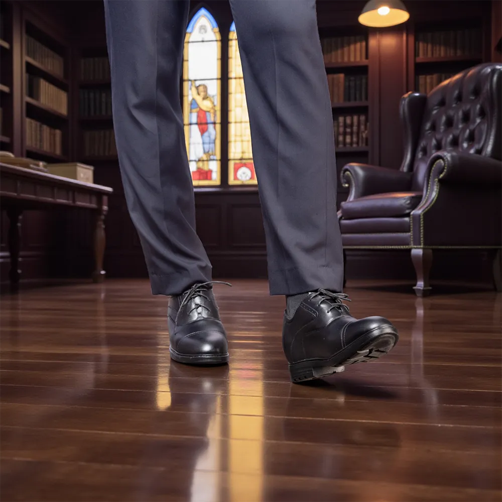 GIÀY ĐỘN NAM CAO 8CM SIÊU ÊM- CHỐNG DỐC T86 ĐEN