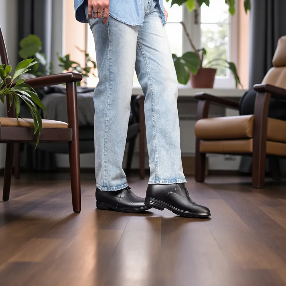 GIÀY ĐỘN NAM T96 ĐEN CAO 10CM