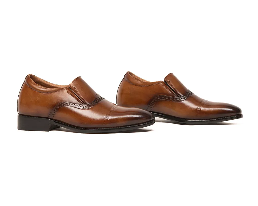 GIÀY TĂNG CHIỀU CAO NAM A211 NÂU BÒ CAO 6CM
