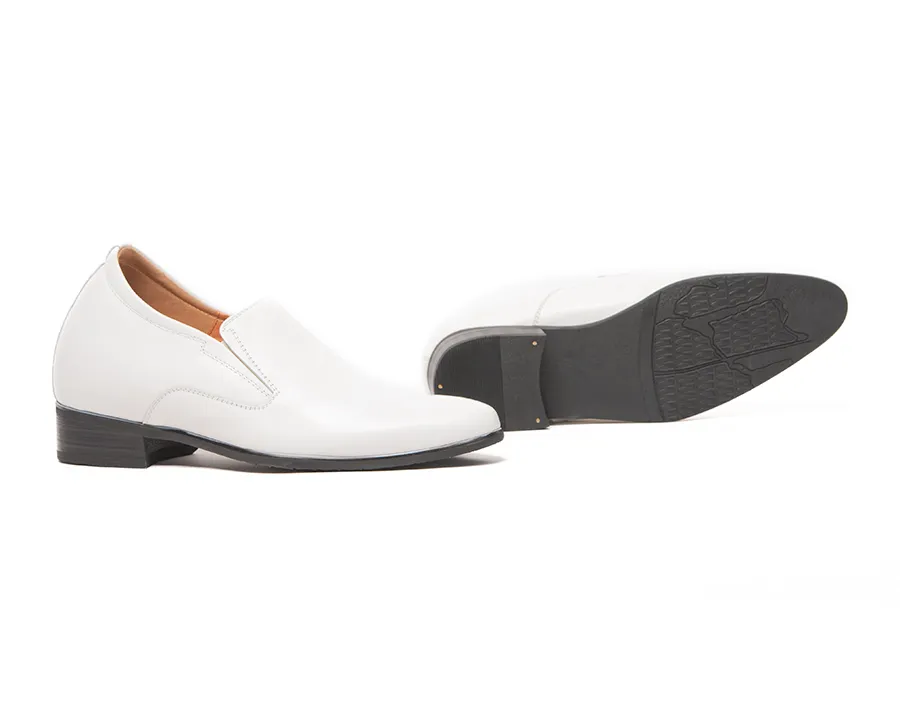 GIÀY TĂNG CHIỀU CAO NAM DA THẬT S970 TRẮNG CAO 8CM