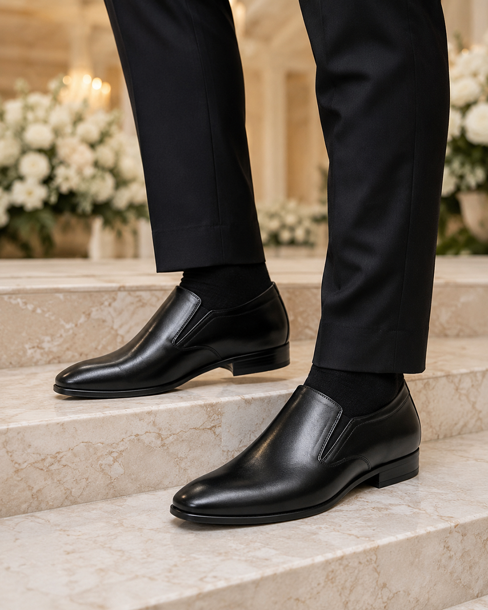 GIÀY TĂNG CHIỀU CAO NAM DA THẬT S952 ĐEN CAO 6CM