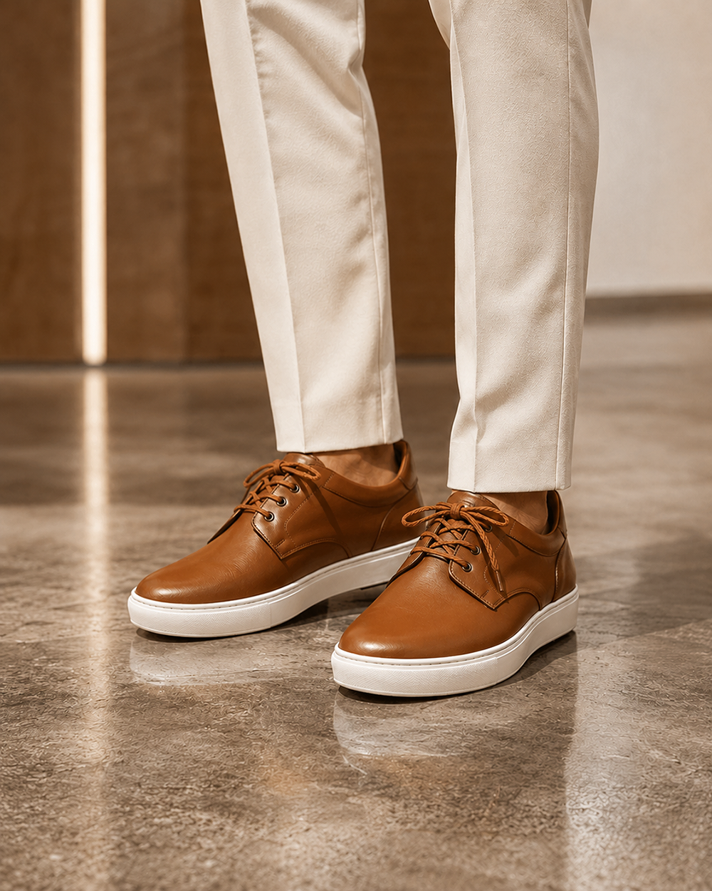 GIÀY CAO NAM T144 NÂU BÒ CAO 6CM