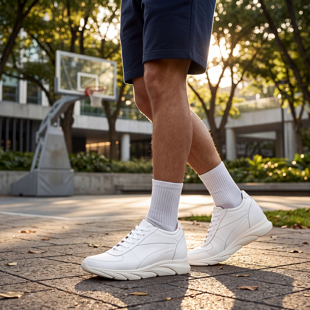 GIÀY CAO NAM SIÊU NHẸ T228 TRẮNG CAO 10CM