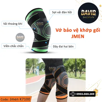 Đai bảo vệ khớp gối Jmen K7100 có đai quấn bảo vệ